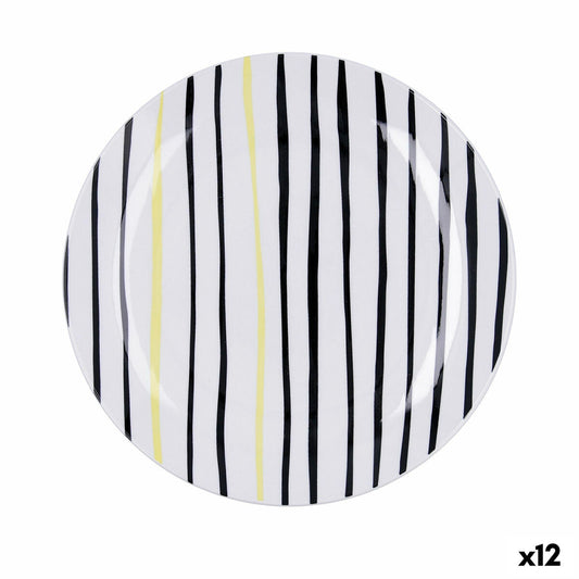 Litteä lautanen Ø 26,5 cm, keraaminen, zigzag-monivärinen, 12 kpl, tiskikonevarma