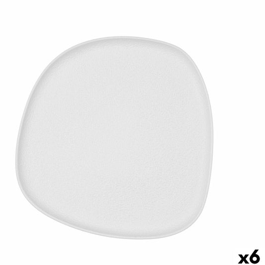 Litteä lautanen mikroaaltouuniin sopiva, 26 cm, 6 kpl, keramiikka, valkoinen