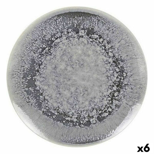 Litteä lautanen 26 cm, 6 kpl, posliini, harmaa lasite, ruokailuun & tarjoiluun