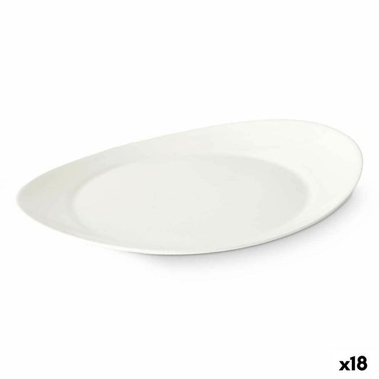 Litteä lautanen 30,5 cm opaliinilasi, valkoinen, 18 osaa, ruokailuun & tarjoiluun