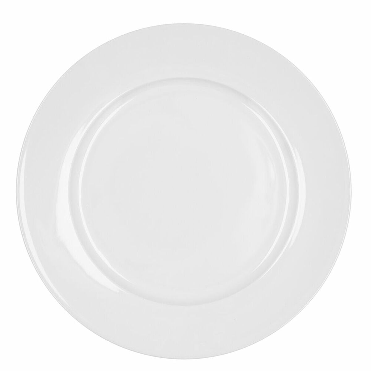 Litteä lautanen Ø 30 cm, 4 kpl, valkoinen keramiikka, astianpesukoneeseen