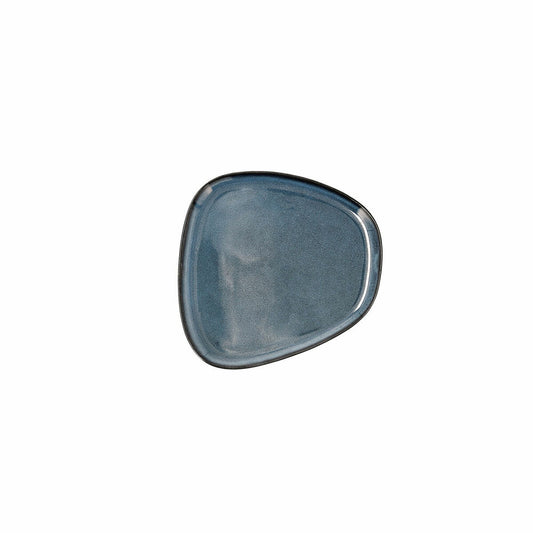 Litteä lautanen keramiikka 14 x 13,6 cm, sininen, kohokuvioitu – 12 kpl