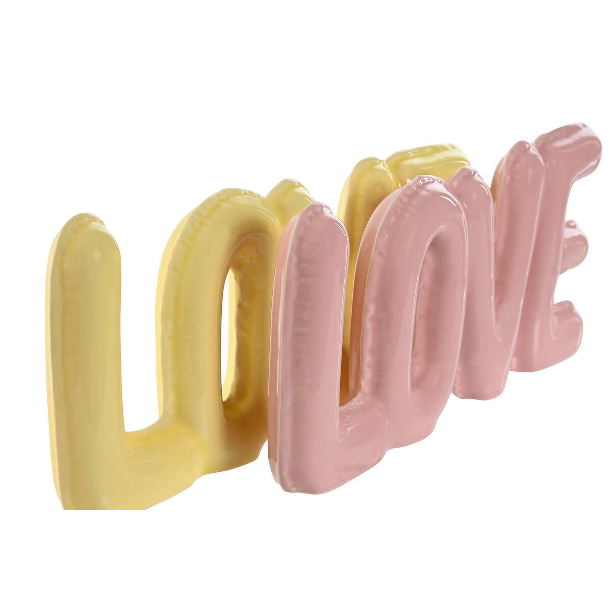 Koristehahmo LOVE dolomiitti 24×2,5×10 cm, keltainen & pinkki, 2 kpl, lasten