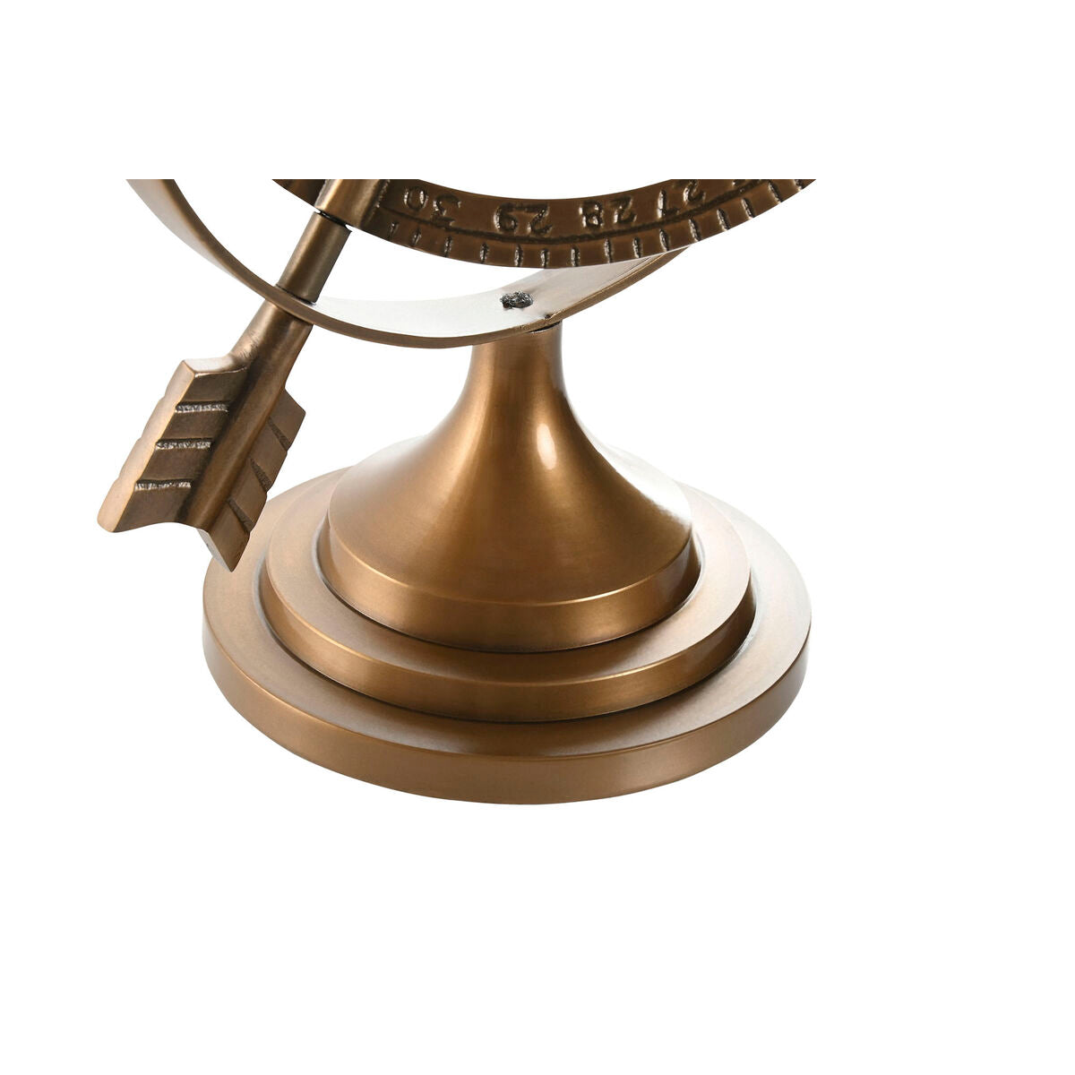 Maapallo koriste, kullattu vintage 30 x 20 x 30 cm, alumiini pöytäkoriste