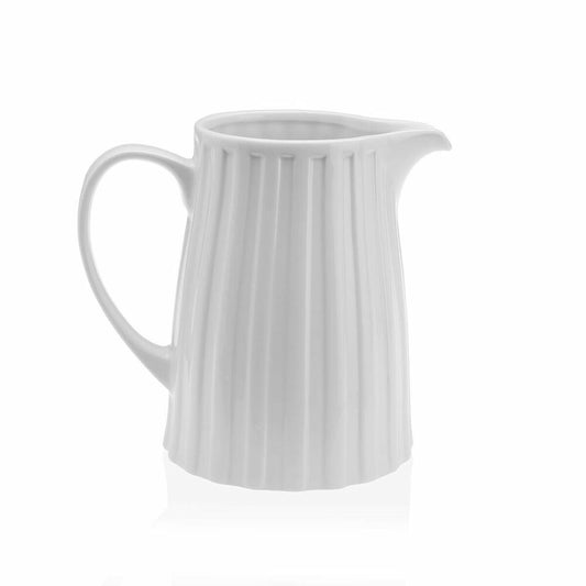 Maitokannu 370 ml, posliini valkoinen uritettu - kotiin & kattaukseen brunssille