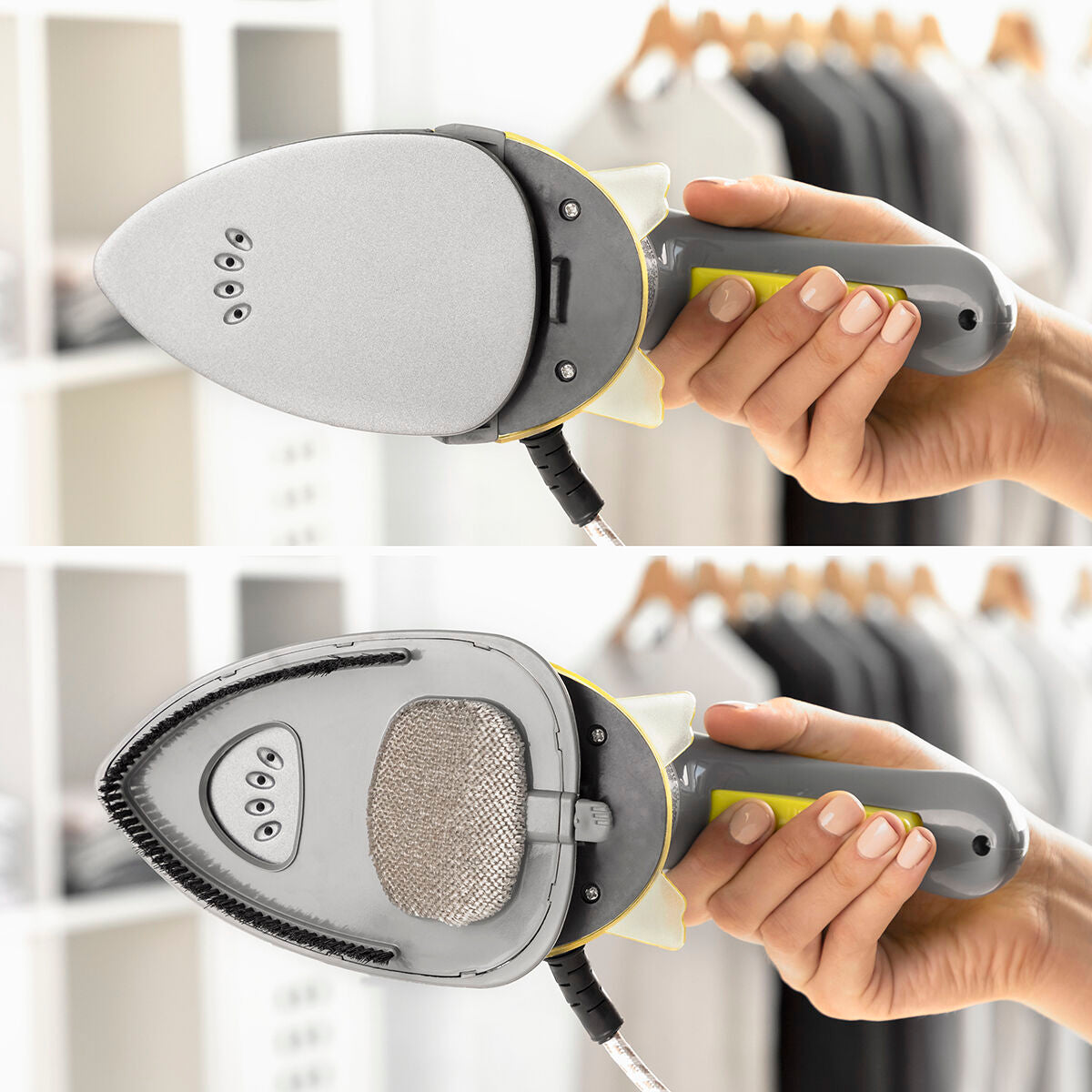 Matkasilitysrauta höyryllä, 2-in-1 pysty- ja vaakasilitys, 800 W, matkalle