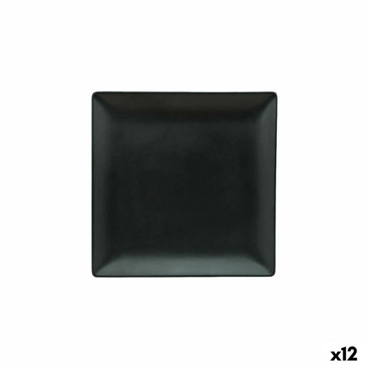 Tarjotin matta musta 24 x 24 x 2,5 cm neliö, tarjoiluun, 12 kpl, ravintolaan