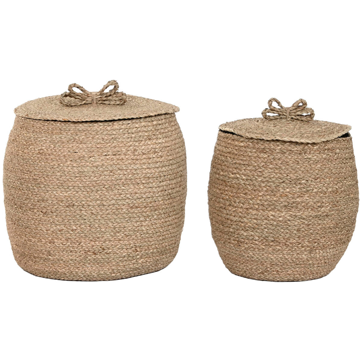 Meriruoho-korit, kannelliset säilytyskorit 2 kpl 40x30x30 & 38x38x46 cm boho