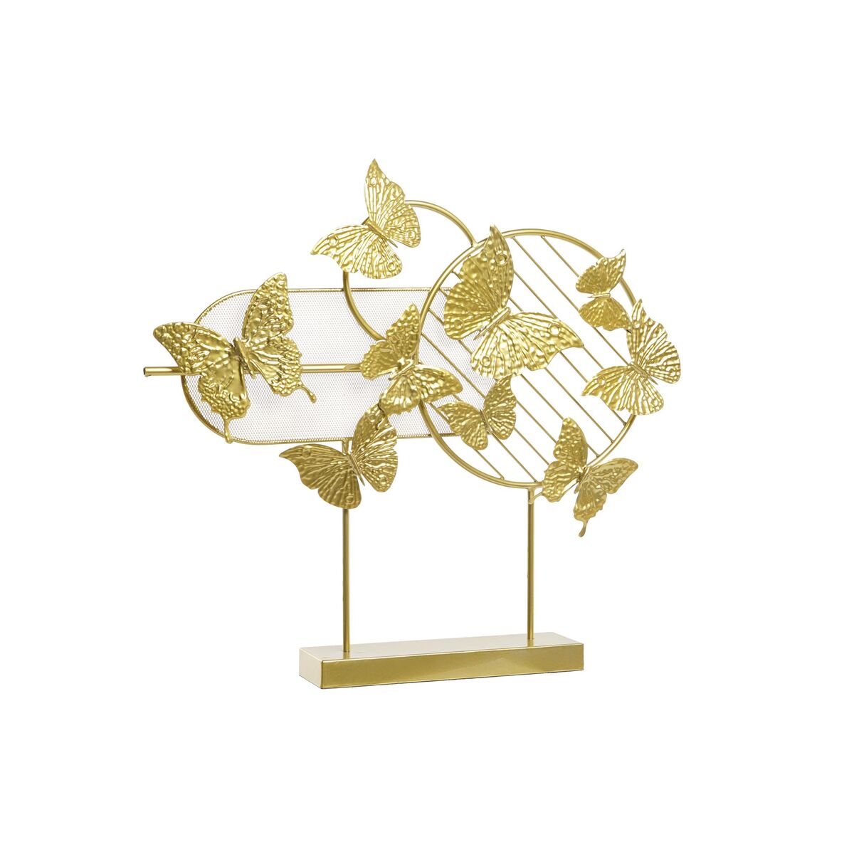 Metallikoriste perhoset, kullattu pöytämalli sisustuskoriste 63 x 9 x 58,4 cm
