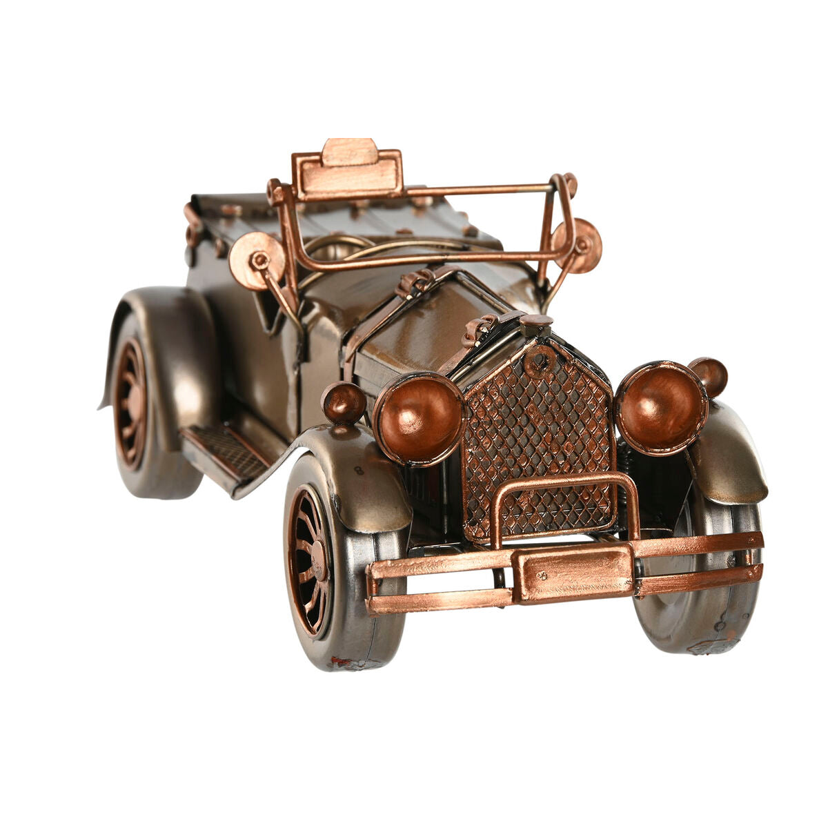 Koristeauto metallinen vintage, kullattu & hopeinen 21 x 9 x 10 cm pöydälle