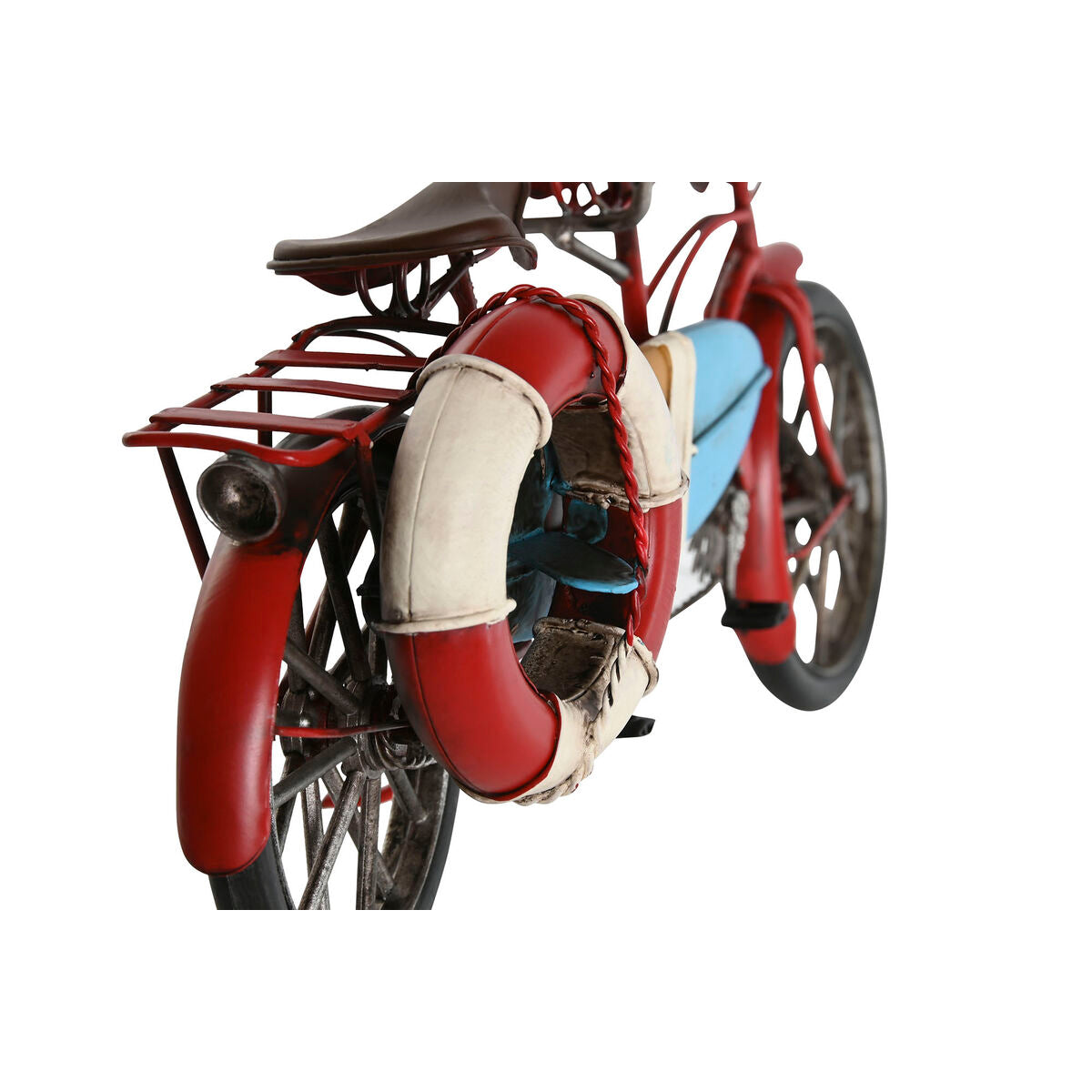 Metallinen koristehahmo 3 kpl, pyörä sivuvaunulla, sininen, punainen 31x10x15 cm