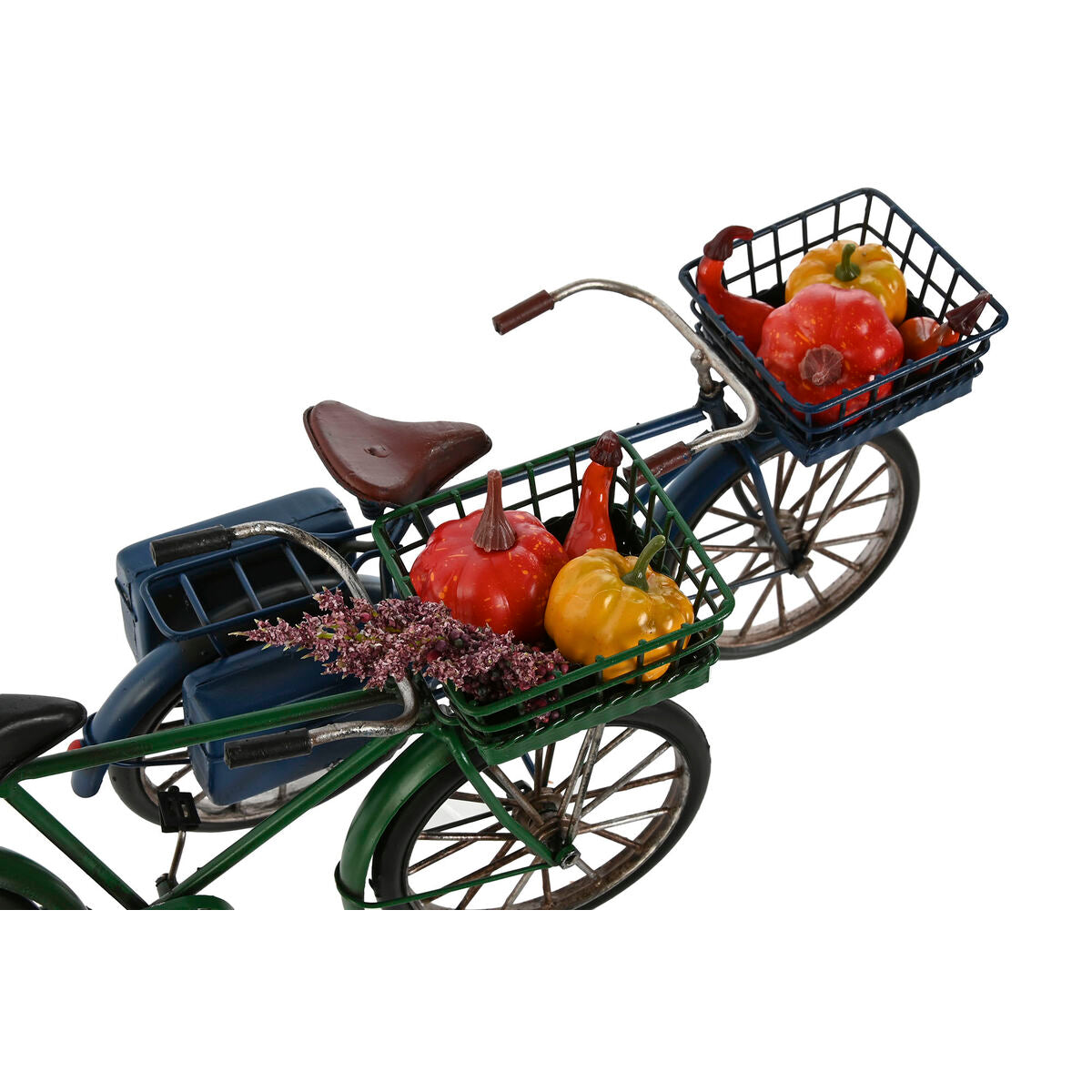 Metallinen koristepyörä vintage 2 kpl vihreä & laivastonsininen 30 x 9 x 17 cm