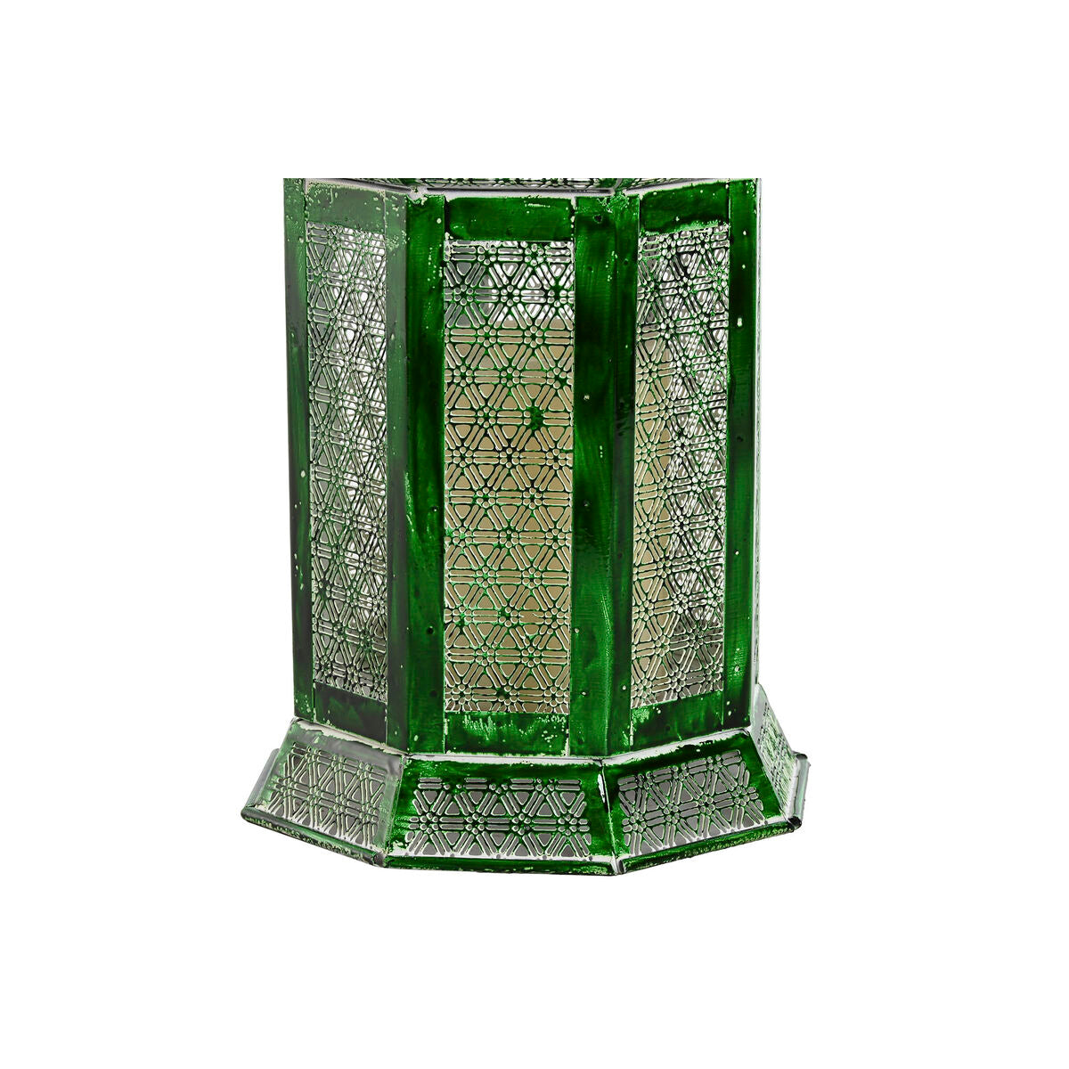 Metallinen lyhty itämainen, vihreä 57 cm, 2 kpl, sisä- ja ulkokäyttöön, setti
