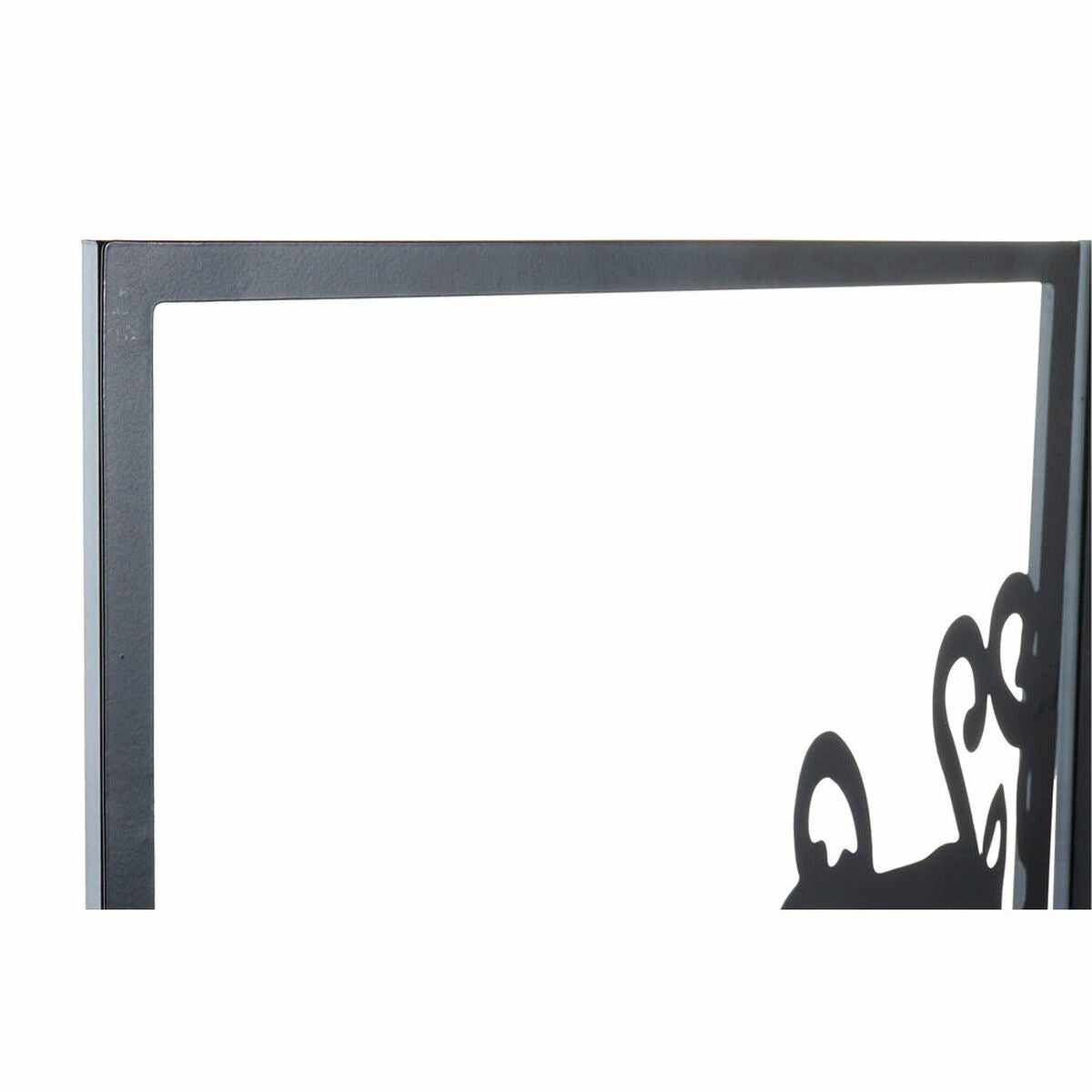 Metallinen seinäkoriste 3-osainen musta puun siluetti, 105 x 1,3 x 91 cm