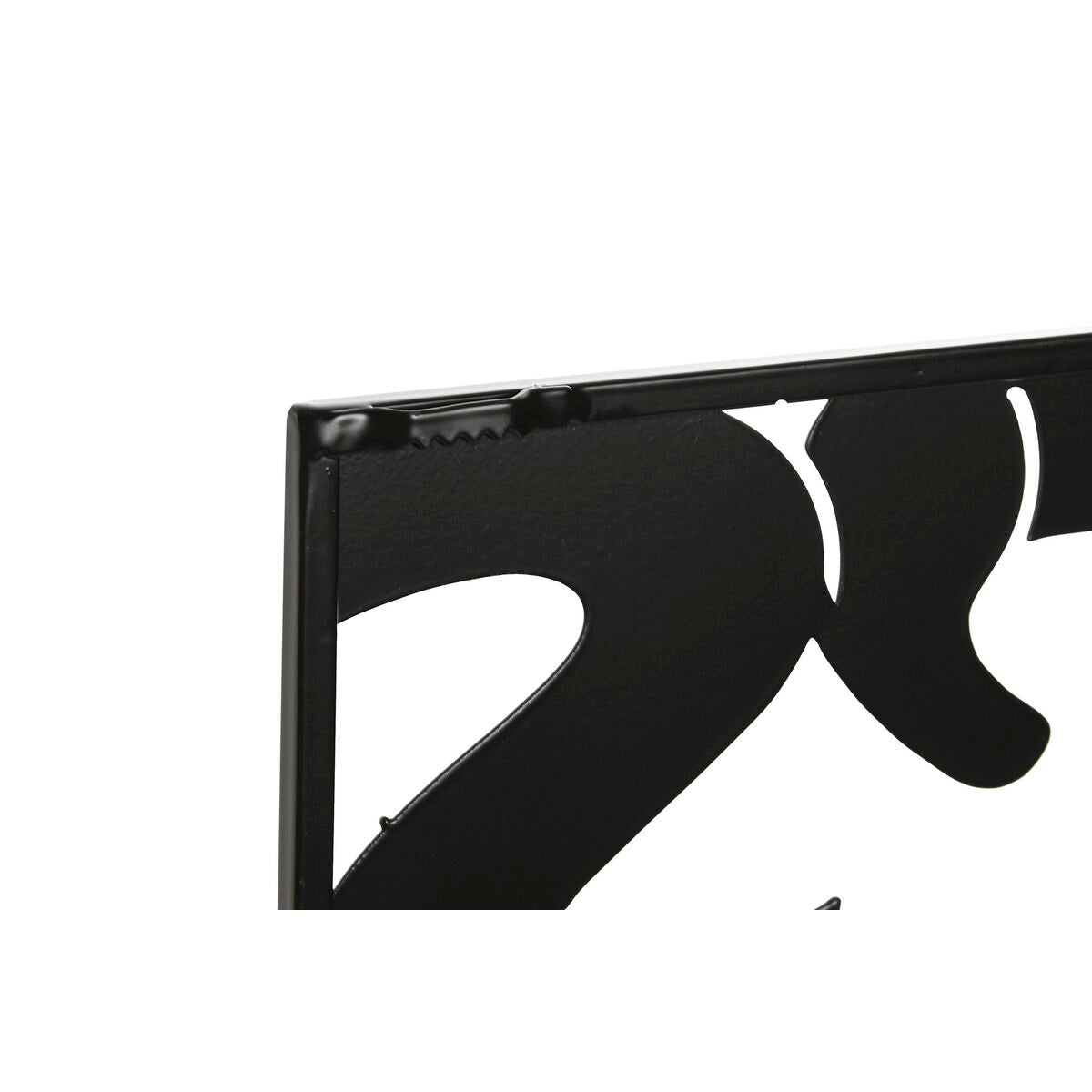 Seinäkoriste musta metallinen kahvikupit vintage 44,5 x 44,5 cm, 2 kpl keittiöön