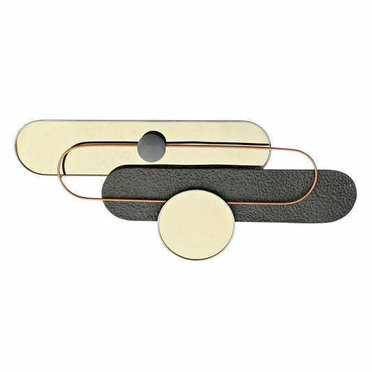Seinäkoriste metallinen moderni, harmaa & kultainen 96 x 5 x 40,6 cm kotiin