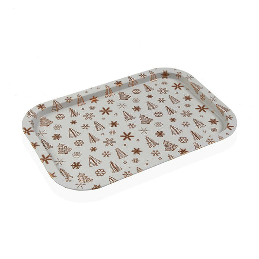 Metallitarjotin 32×34×1,5 cm, jouluinen kuosi – tarjoiluun & koristeeksi, juhlakauteen