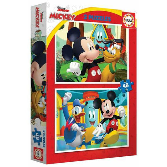 Mickey Mouse palapeli 2 x 48, 2-palapeli setti lapsille, Disney Educa moniväri