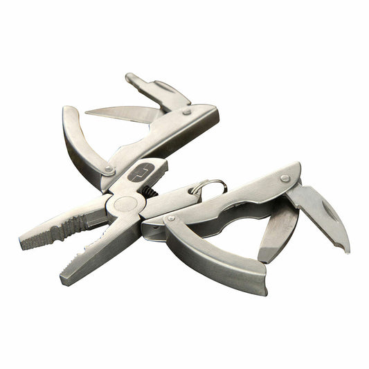 Monitoimityökalu 7-in-1 avaimenperään, ruostumaton - pihdit, veitsi & ruuvitaltta