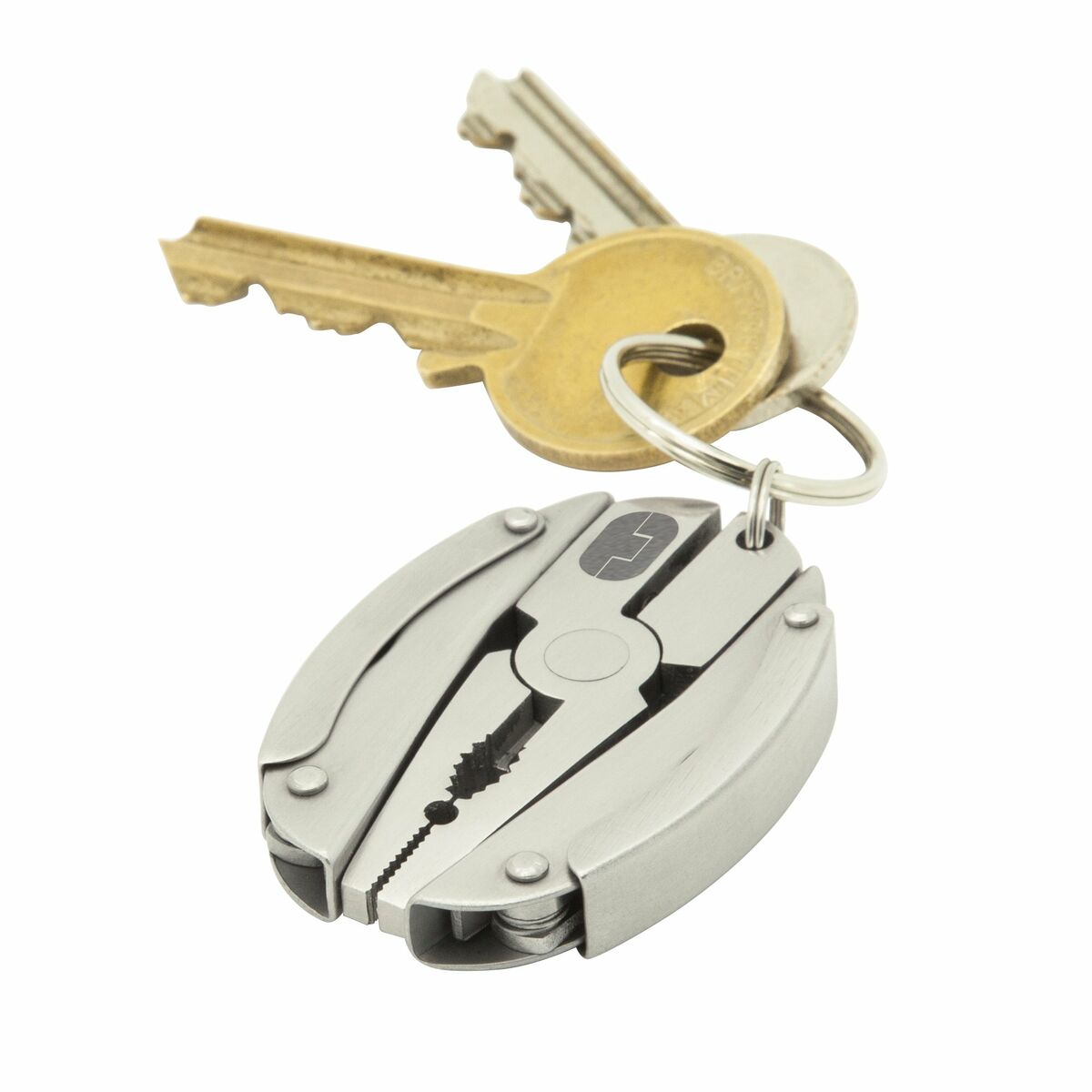 Monitoimityökalu 7-in-1 avaimenperään, ruostumaton - pihdit, veitsi & ruuvitaltta