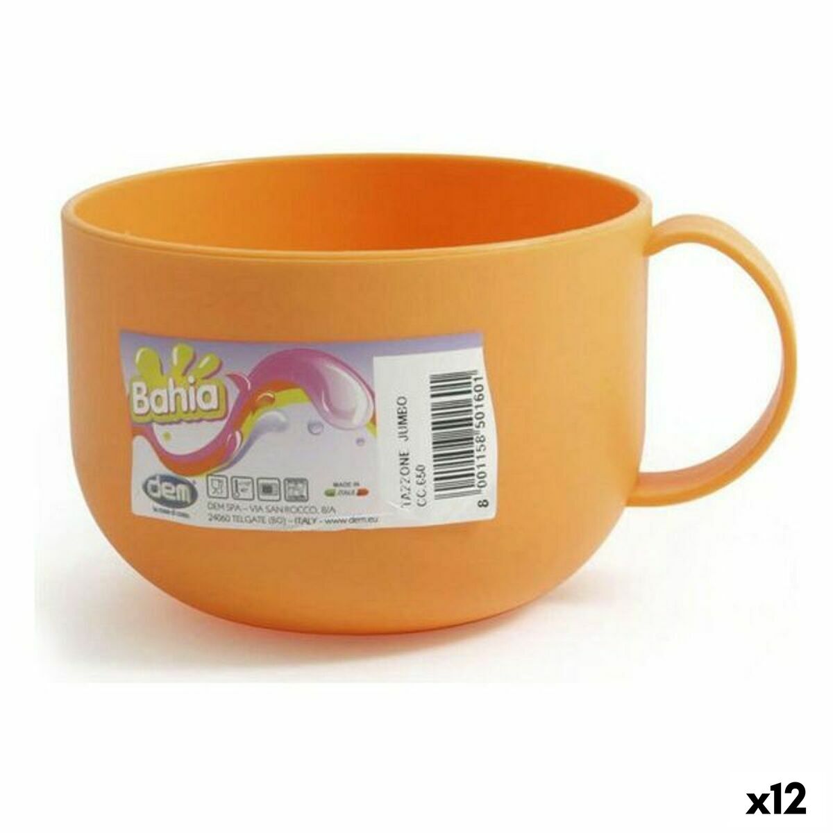 Muki 650 ml 12 kpl - iso sekoituskuosinen muki, 14×11×8 cm