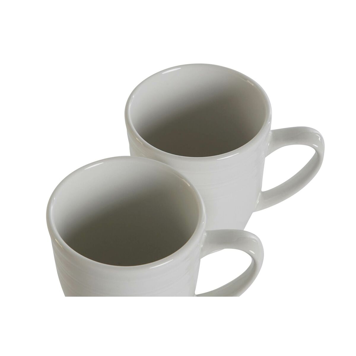 4-osainen mukisetti, valkoinen posliinimuki 330 ml, tiskikone- & mikroaaltouuni