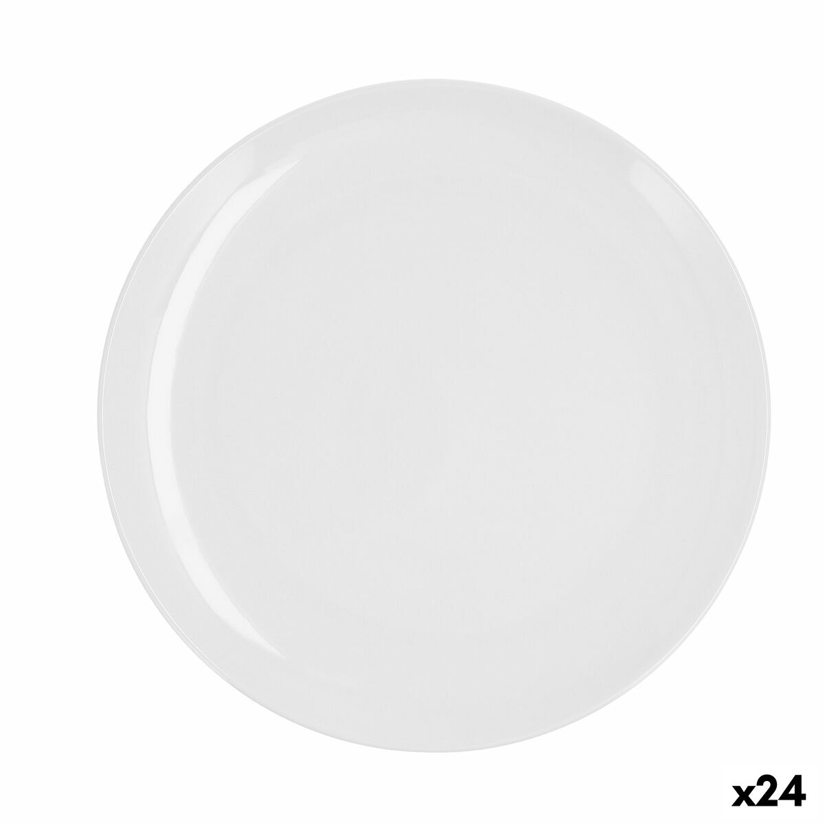 Muovilautanen 25 cm valkoinen, litteä, tiskikoneeseen sopiva, ei mikroon 24 kpl