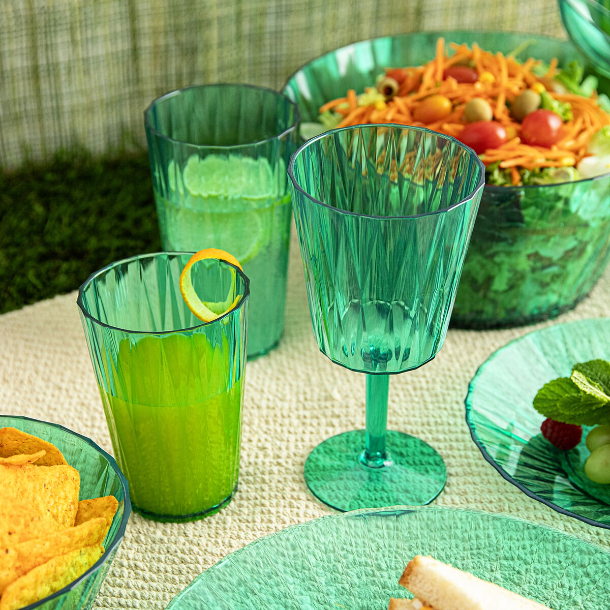 Muovilautanen 26 cm, astianpesukoneeseen sopiva, litteä, vihreä, 12 kpl