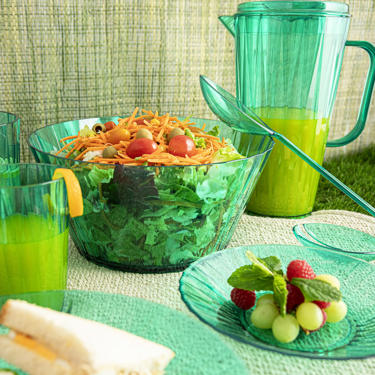 Muovilautanen 26 cm, astianpesukoneeseen sopiva, litteä, vihreä, 12 kpl