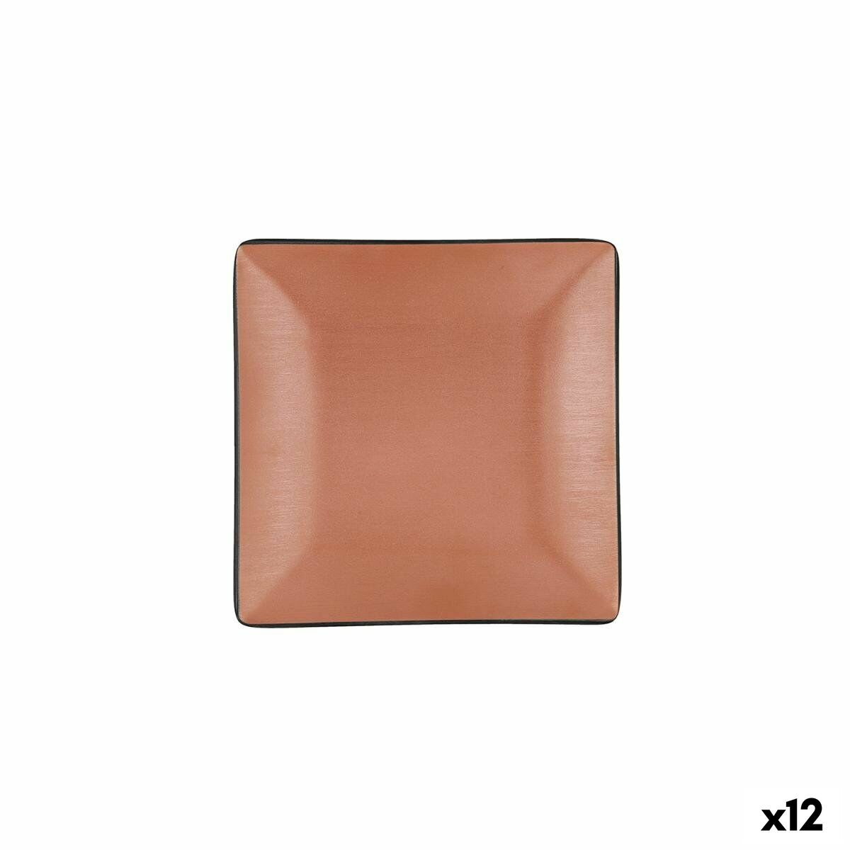 Muovinen lautanen 18 x 18 cm, tiskikoneeseen sopiva, pinottava, ruskea 12 kpl