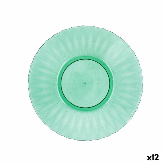 Muovinen lautanen Ø 19 cm, vihreä, 12 kpl - litteä, astianpesukoneeseen sopiva