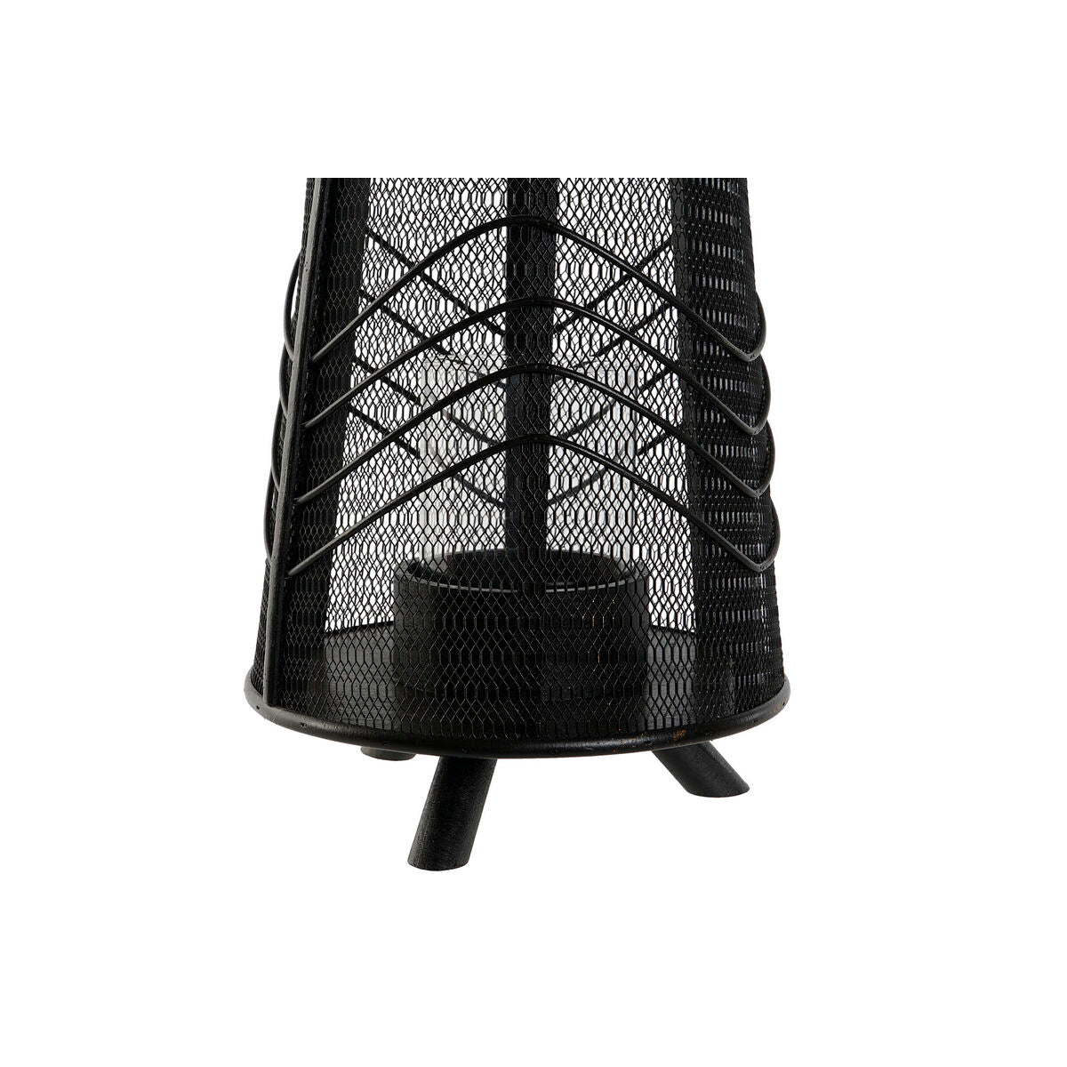 Kynttilänjalka musta metallinen verkkokuviolla, kahvalla 23×23×31,5 cm sisustukseen