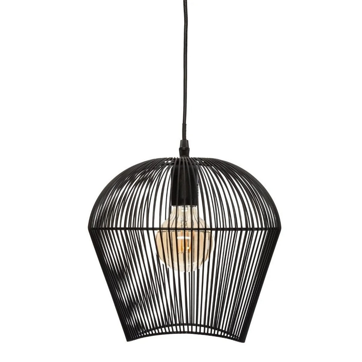 Riippuvalaisin musta metallinen E27-kanta 40W, 90 cm johto, 26×26×25 cm