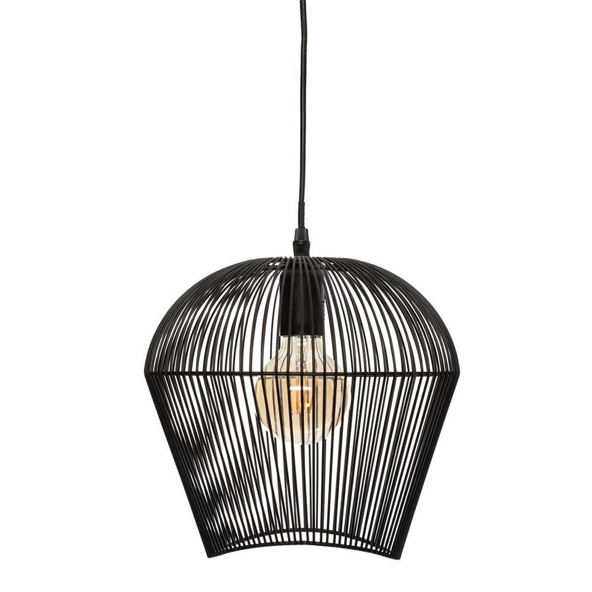 Riippuvalaisin musta metallinen E27-kanta 40W, 90 cm johto, 26×26×25 cm