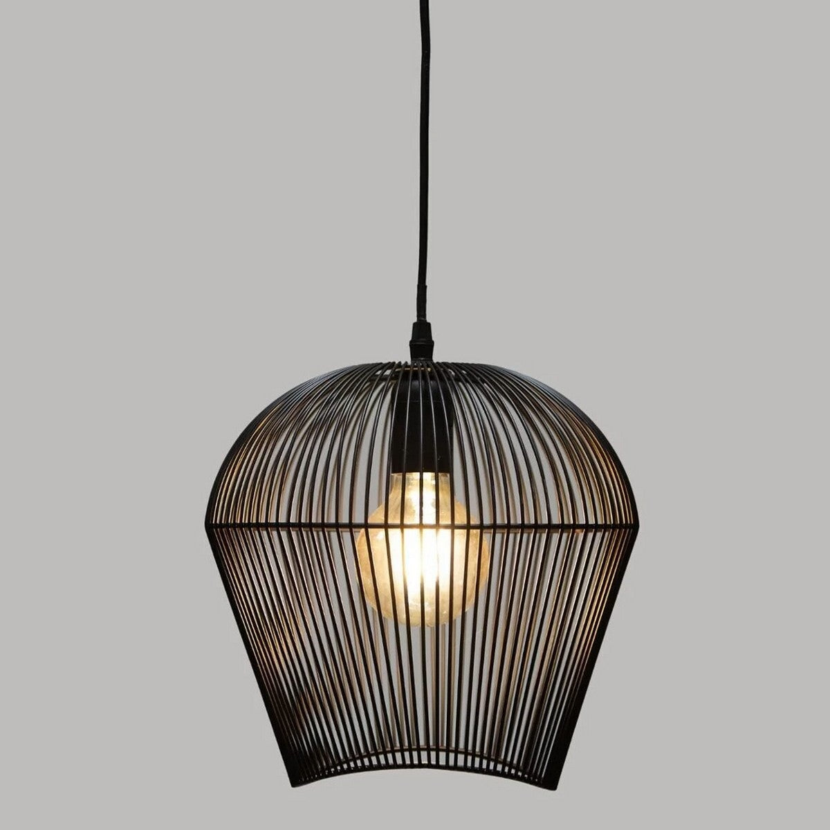 Riippuvalaisin musta metallinen E27-kanta 40W, 90 cm johto, 26×26×25 cm