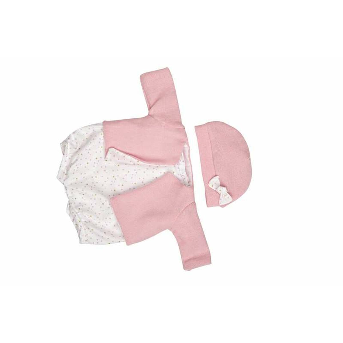 Nuken vaatteet 40 cm, sininen neuleasu 4-osainen haalari - nukelle, 3+ v