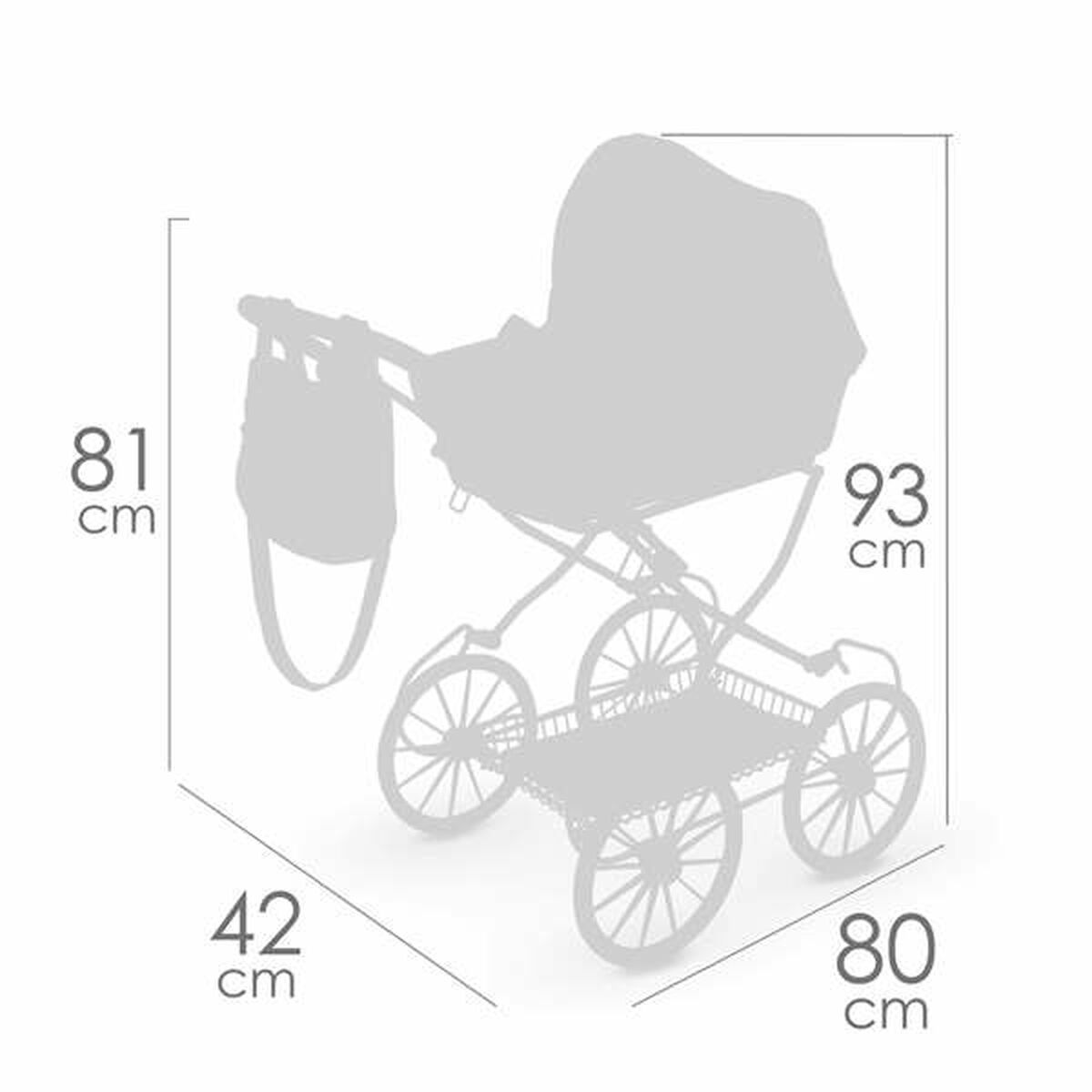 Nuken vaunut, taitettava klassinen korivaunu metalli & kangas, laukku, 3+ v