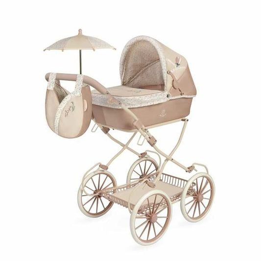 Nuken vaunut taitettava klassinen roosa/beige aurinkovarjolla, lapsille 3+