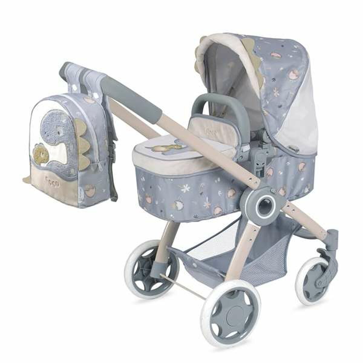 Nukenvaunut taitettava 3-in-1, 41 x 62 x 70 cm, 3+ v, sis. tarvikkeet