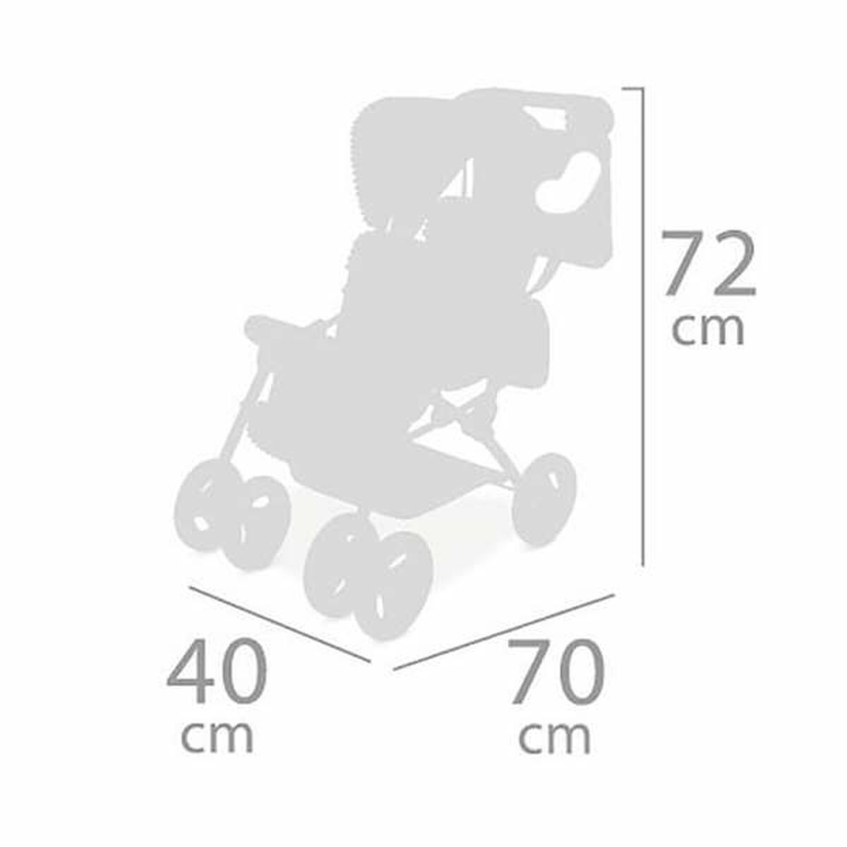 Nukenvaunut kaksosille, taittuvat, vaalea beige/valkoinen, 40×70×72 cm, 3+ v