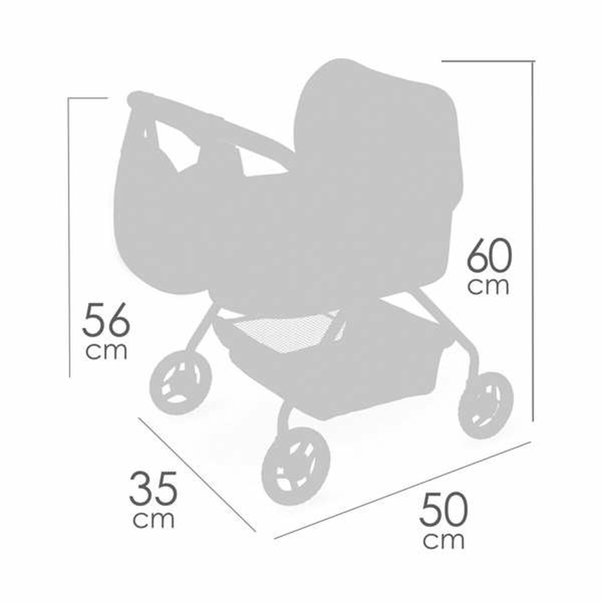 Nukenvaunut kantokopalla & laukulla, beige kukkakuosi, 3+ v - Decuevas