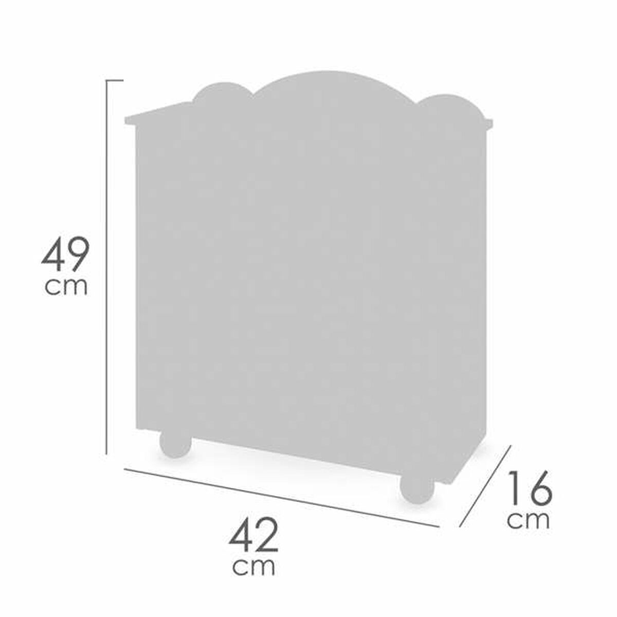 Nukkekaappi puinen, beige-roosa kukkakuosilla, kaappi nukeille, lapsille 3+