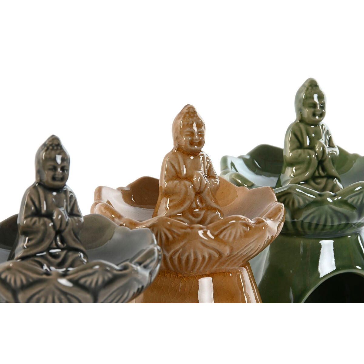 Eteeristen öljyjen poltin, buddha-keraaminen 9 x 9 x 14,5 cm, 3 kpl sisustukseen