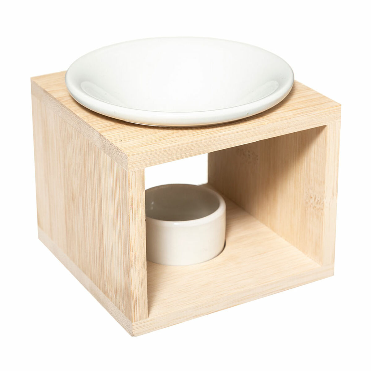 Öljypoltin dolomiitti, valkoinen 11,5×11,5×9,5 cm - pöydälle, vaha & öljyt kotiin