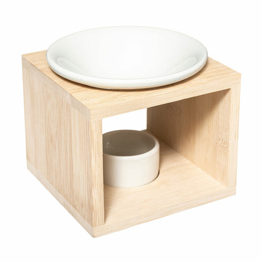 Öljypoltin dolomiitti, valkoinen 11,5×11,5×9,5 cm - pöydälle, vaha & öljyt kotiin