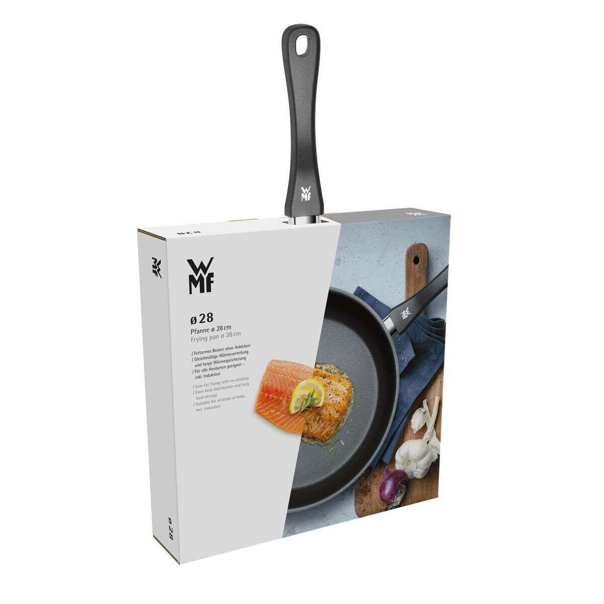 Paistinpannu 28 cm, tarttumaton, ruostumaton teräs & bakeliittikahva, induktio
