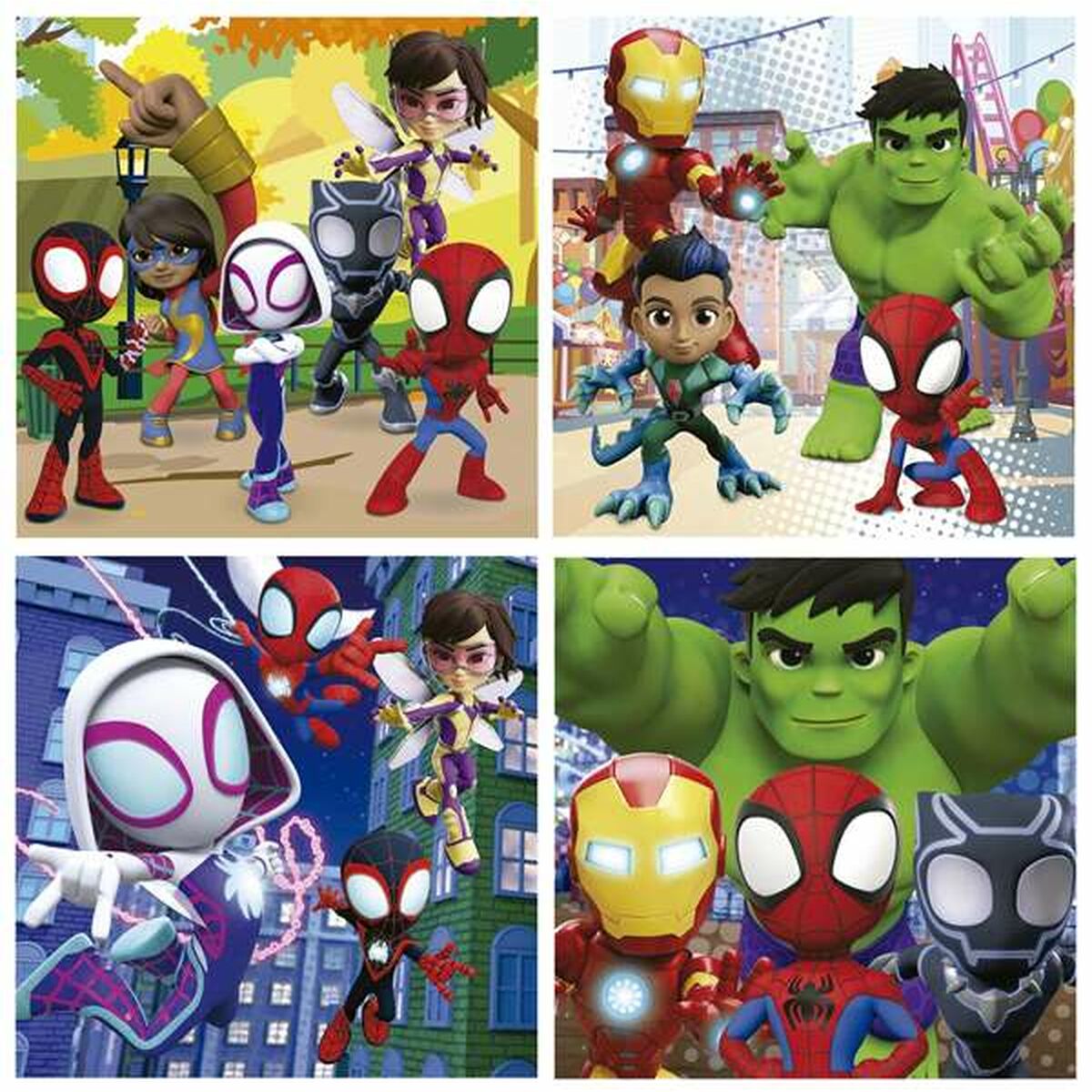 Palapelisetti lapsille, etenevä vaikeustaso, 4 kpl (6/9/12/16) salkku Spidey