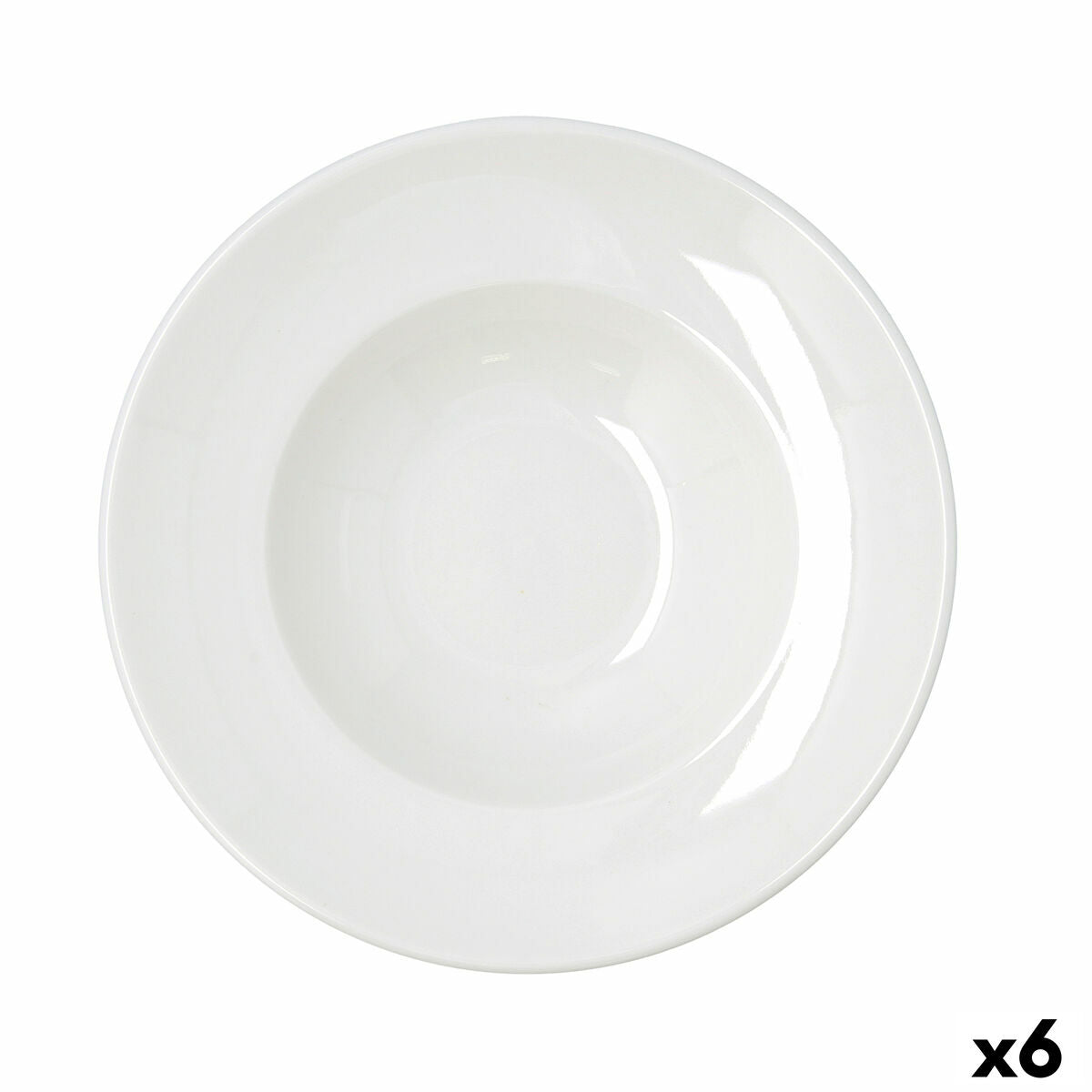 Pastalautanen 27 cm, pinottava keramiikka, valkoinen, 6 kpl, sopii arkeen