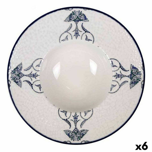 Pastalautanen Ø 28 cm, posliini, 6 kpl, Rosetta-kuvio - syvä tarjoiluastia