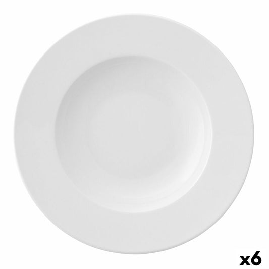 Pastalautanen Ø 30 cm, keramiikka, uuni- & tiskikoneenkestävä, valkoinen, 6 kpl